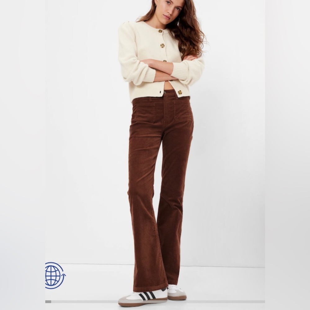 Gap High Rise Corduroy '70s Flare Jeans Size 27 in Brown